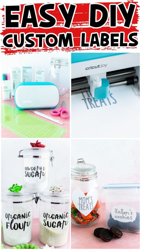 How To Make Labels With Cricut, Cricut Joy Labels, Labels With Cricut, Cricuit Joy, Cricket Joy Projects Craft Ideas, Cricket Joy, Circuit Joy, Make Your Own Labels, Mason Jars Labels