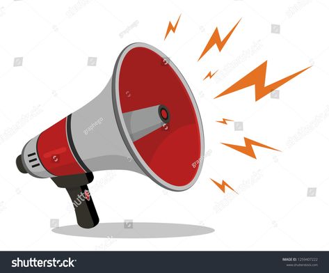 Megaphone or Loudspeaker red flat style noisy with lightning icon isolated on white background. Symbol of news, social media, promotion, broadcasting, marketing and etc. Vector illustration lightning#noisy#icon#white Noisy Illustration, Icon White, Social Media Promotion, Red Flats, Travel Illustration, Flat Style, Loudspeaker, Fashion Flats, Royalty Free Photos