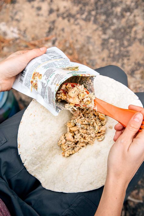 This sweet & spicy Cashew Chicken Salad Wrap is a perfect on-the-go lunch while hiking, camping, or backpacking. Spicy Cashew Chicken, Cashew Chicken Salad, Hiking Lunch, Wrap Ingredients, Rv Meals, Spicy Chicken Wrap, Spicy Cashews, Salad Wrap, Chicken Salad Wrap