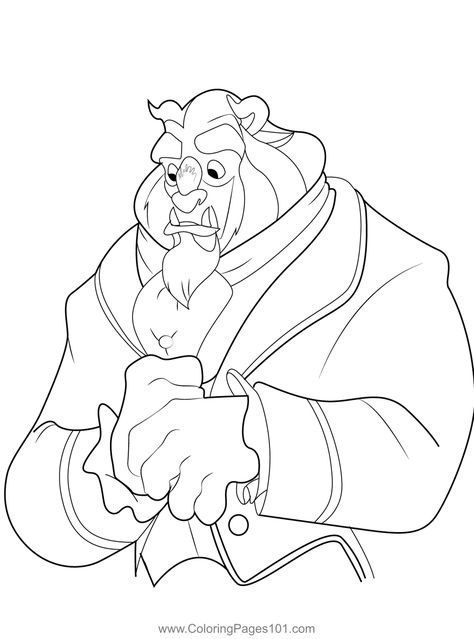 Thinking Beast Coloring Page Beast From Beauty And The Beast Drawing, Beauty And The Beast Coloring Pages, Beauty And The Beast Sketch, Beauty And The Beast Printable, Beauty And The Beast Coloring, Beast Drawing, Disney Colouring, Princess Coloring Sheets, Beauty And The Beast Drawing