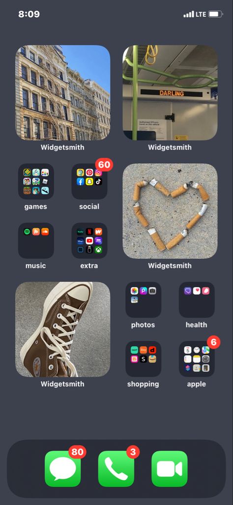 Home Screen Setup Iphone, Relationship Homescreen, Iphone Display Ideas, Simple Home Screen Layout, Homescreen Layout Iphone Simple, Simple Homescreen Layout, Organizing Phone, Telephone Aesthetic, Simple Homescreen