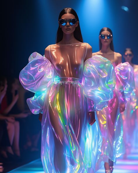 Happy Friday Friends 🫶🏼 Enjoy my new mesmerizing iridescent fashion show ✨💖 Iridescent Fashion, Holographic Fashion, Galaxy Fashion, Happy Friday Friends, Summer 2025, Futuristic Fashion, Happy Friday, Amazing Art, Fashion Show