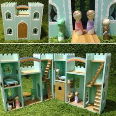 doll house castle Doll Patterns Free Sewing, Castle Dollhouse, Castle Project, House Castle, Castle Ideas, Cardboard Dollhouse, Wooden Castle, Toy Castle, Doll Patterns Free