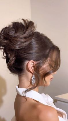 Zendaya Updo Hairstyles, Updo Hairstyles For Prom Short Hair, Loose Chignon Updo, Hair Styles Prom Short, Wedding Updos Short Hair, Loose Curled Updo, Hair Upstyles Prom, Sleek High Updo Wedding, Bridesmaid Hair Long Updo