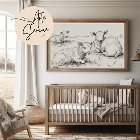 Transform your little one's nursery into a haven of sweet dreams and pastoral charm with this adorable sketch piece of three lambs . This heartwarming artwork captures the innocence and playfulness of three fluffy lambs, making it a perfect addition to your farmhouse-themed nursery decor.  PLEASE READ DETAILS BELOW FOR PRINTING INSTRUCTIONS  ★ Each ratio file prints specific artwork sizes. Please read carefully to find your desired size & its corresponding ratio file ★ You will instantly receive 5 JPG'S (300dpi - high quality for printing) in the following sizes:  ★ 2:3 ratio file used for print sizes: INCHES : 4x6 | 6x9 | 8x12 | 10x15 | 12x18  ★ 3:4 ratio file used for print sizes: INCHES : 6x8 | 9x12 | 12x16| 15x20 ★ 4:5 ratio file used for print sizes: INCHES: 4x5 | 8x10 | 12x15 | 16x20 Lamb Themed Nursery, Lamb Nursery Theme, Baby Lamb Nursery, Lamb Nursery Decor, Lamb Nursery, Safari Wall Art, Minimalist Nursery, Boy Room Art, Wall Decor Minimalist