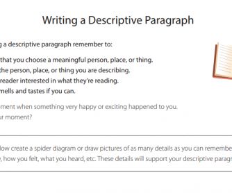 When writing a descriptive paragraph remember to: 1. Make sure that you choose a meaningful person, place, or thing. 2. Introduce the person, place, or thing you are describing. 3. Keep your Descriptive Paragraph, Describe A Person, Things To Remember, Descriptive Writing, You Choose, Writing, Reading, Quick Saves