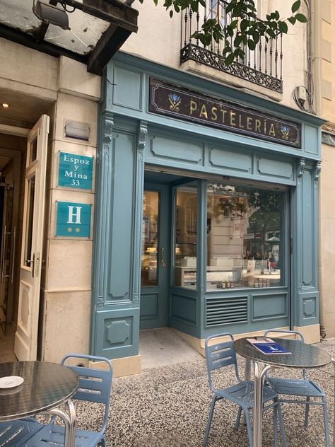 Cafe Exterior, European Cafe, Zaragoza Spain, 카페 인테리어 디자인, Paris Aesthetic, Shop Fronts, City Aesthetic, Cafe Interior, Cafe Design