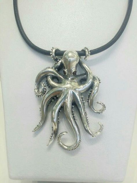 Octopus Jewelry, Octopus Necklace, Creative Necklace, Octopus Pendant, Sea Jewelry, Octopus Art, Cross Reference, Jewelry Lookbook, Handmade Gold