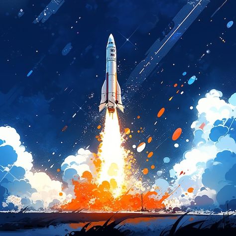 A painting of a rocket with the words sp... | Premium Photo #Freepik #photo #missile #rocket-ship #rocket-launch #rocket-illustration Rocket Ship Aesthetic, Moses Timeline, Rocketship Drawing, Engineering Painting, Rocket Ship Art, Rocket Painting, Rocket Illustration, Rocket Drawing, Playlist Pics