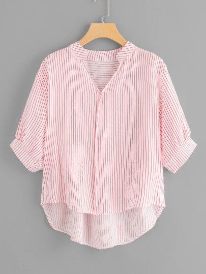 Lady Shirt Design, Ladies Tops Fashion Shirts, Striped Blouse Outfit, Shirt Blouse Designs, Cotton Tops Designs, Blouse Casual Fashion, Striped Shirt Women, Fashion Top Outfits, Diy Vetement