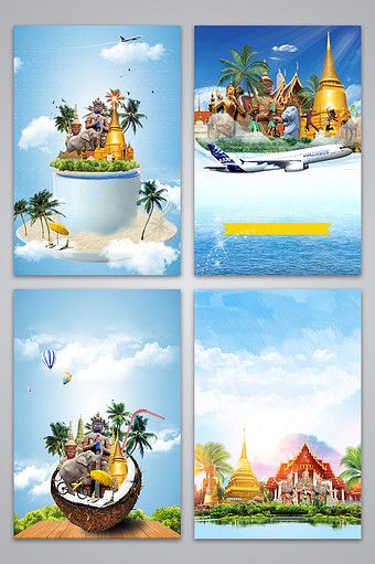 Fresh blue creative Thailand travel Thailand landscape poster background image#pikbest#Backgrounds Travel Advertising Design Creativity, Thailand Travel Poster, Offer Poster Design, Thailand Landscape, Travel Graphic Design, Thailand Poster, Travel Advertising Design, Travel In Thailand, Thailand Tourism