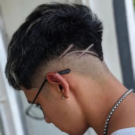 Low Fade Design Haircut, Men’s Haircut Designs, Mid Fade Designs, Mid Fade With Design, Low Fade With Design, Corte Freestyle, Low Fade Haircut Men's, Men Haircut Undercut, Taper Fade Short Hair