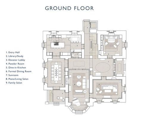 Villa Peduzzi Lake Como – Pigra, Italy – Ground Floor Plan – The Pinnacle List Villa Peduzzi, Italian Villa Floor Plans, Villa Floorplan, Villa Floor Plan, Classic Houses, House Layout Design, Lake Como Villas, Roman House, Italy Villa