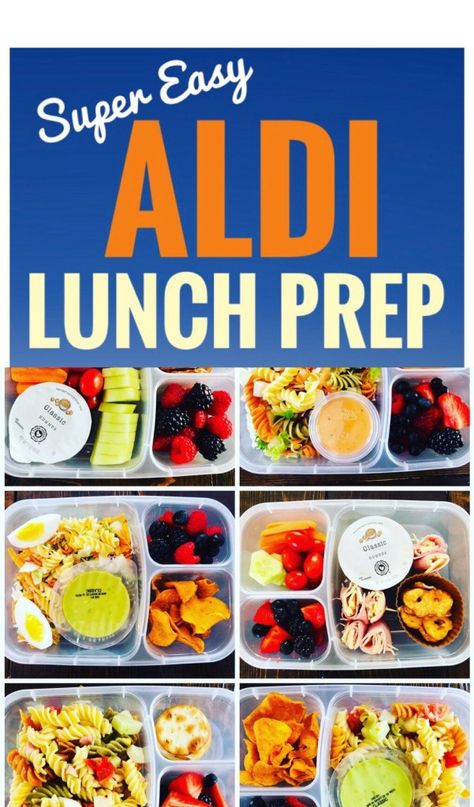 Easy Aldi Lunch Prep Ideas - Make your week go smoother by having lunches ready to go! These bento boxes make it fun to organize and prep meals. Aldi Lunch Ideas, Lunch Prep Ideas, Easy Lunch Prep, Aldi Meal Plan, Aldi Recipes, Lunch Prep, Prep Meals, Healthy Lunch Ideas, Cold Lunches