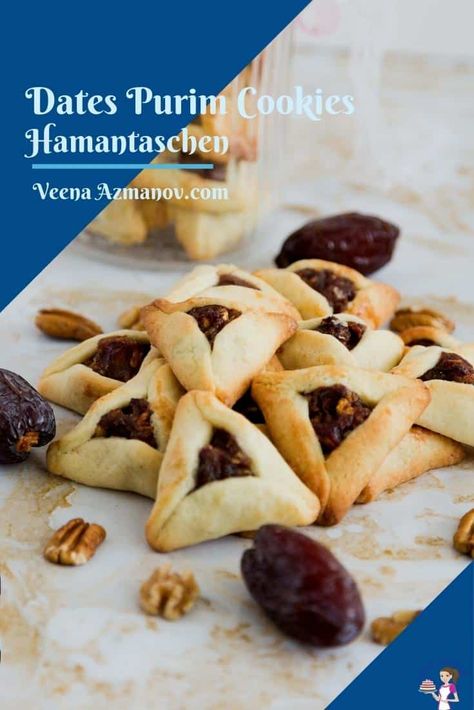 Hamantaschen cookies are the highlight of Purim but traditional purim cookies are not eggless or dairy free which can be a disappointment for those with allergies. This simple, easy and effortless recipe for dairy free and eggless hamentaschen cookies can be made with any filling but today we have strawberry filled purim cookies. Purim Cookies, Jewish Cookies, Hamantaschen Cookies, Hamantaschen Recipe, Purim Party, Baking Decorating, Filled Cookies, Easter Baking, Shortbread Cookie