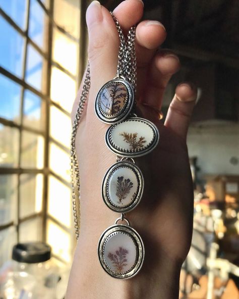 Silver Smithing, Dendritic Agate, Nature Inspired Jewelry, Red Jasper, Silver Pendants, Agate Pendant, Artistic Jewelry, Moss Agate, Stone Pendants