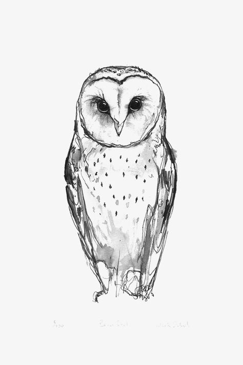 Barn Owl Tattoo, Barn Owl Art, Owl Tattoo Drawings, Owl Sketch, Sejarah Kuno, Owl Tattoo Design, Owls Drawing, Owl Tattoo, Owl Print