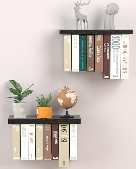 Amazon.com: Tohiasen Floating Book Shelves for Wall Mounted Set of 2, Wood Hanging Bookshelf, Book Display Shelf for Wall, Unique Space Saving Book Shelf Wall Book Holder (Brown) : Home & Kitchen Living Room Organizer, Small Book Shelves Ideas, Floating Bookshelf Bedroom, Teen Shelves, Unique Shelves Creative Bookshelves, Hanging Bookshelf Ideas, Wall Bookshelf Ideas Bedroom, Tree Wall Shelves, Wall Book Shelf Ideas