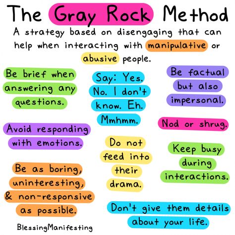 Gray Rock Method, Grey Rock Method, Grey Rock, Gray Rock, Narcissistic Behavior, Therapy Worksheets, Therapy Tools, Mental And Emotional Health, Mental Health Matters