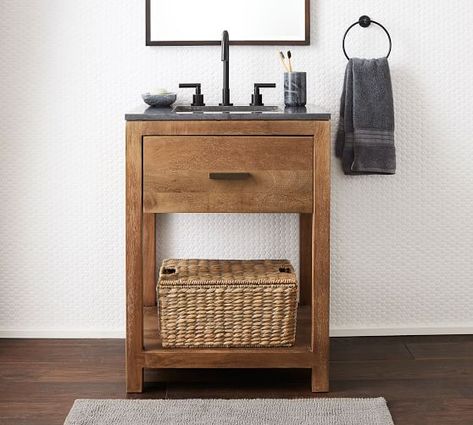 Bathroom Vanities, Vanity Cabinets & Vanity Tops | Pottery Barn Vanity Pottery Barn, Custom Bathroom Vanity, Single Sink Vanity, Double Sink Vanity, Sink Vanity, Single Sink, Solid Mango Wood, Double Sink, Vanity Cabinet