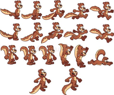 Cartoon squirrel. Sprites ready for animation. Vector clip art illustration with , #affiliate, #ready, #animation, #Vector, #Cartoon, #squirrel #ad Cartoon Squirrel, Walking Cartoon, Blog Template Design, Running Illustration, Sprite Sheet, Walk Cycle, Jeopardy Game, Character Game, Disney Princess Tattoo