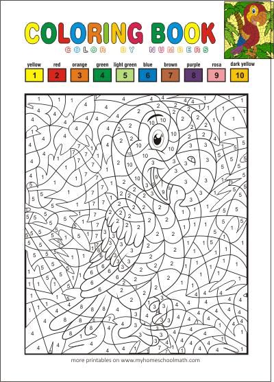 Color by numbers - free printable coloring books for kids Kids Colouring Printables, Adult Color By Number, Fargelegging For Barn, Math Coloring Worksheets, Color By Number Printable, A Coloring Page, Math Coloring, Numbers For Kids, Free Adult Coloring Pages