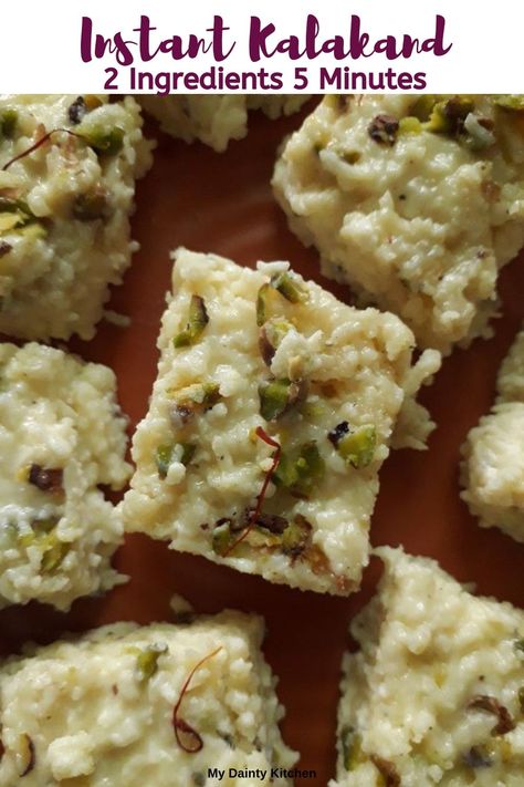 Kalakand Recipe, Instant Dessert, Fasting Recipes, Most Popular Desserts, Diwali Sweets, Veg Food, Indian Dessert, Milk Cake, Popular Desserts