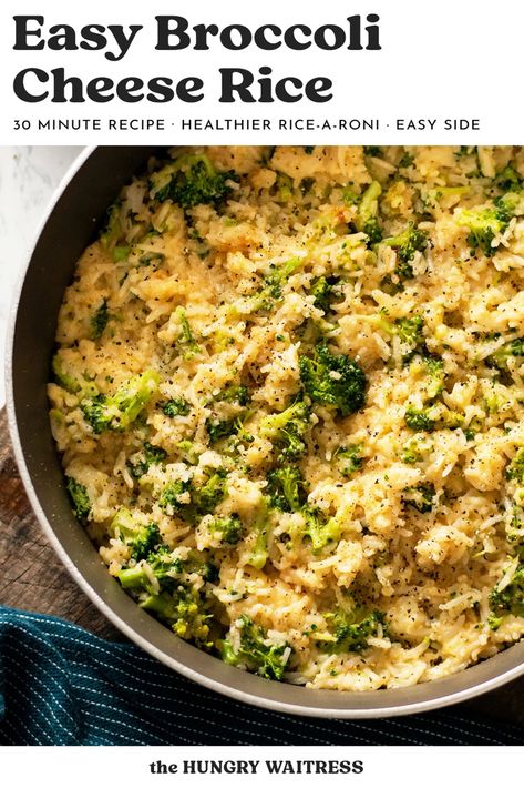 Looking for an easy side recipe? This easy broccoli cheese rice is a healthier alternative for that classic Rice-a-Roni Cheddar Broccoli Rice, because it has whole ingredients. #BroccoliCheeseRiceStovetop #BroccoliCheeseRice #EasySideDish #EasyRecipe #VegetarianRecipe #OnePotRecipe #WeeknightSide #WeeknightRecipe Easy Broccoli Cheese Rice, Cheddar Broccoli Rice, Sauce For Broccoli, Broccoli Cheese Rice, Cheesy Broccoli Rice, Cheddar Broccoli, 30 Minute Meals Healthy, Rice A Roni, Cheese Rice