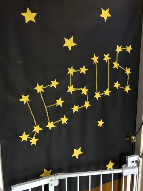 Diy Space Decorations For Classroom, Outer Space Decorations Diy, Space Themed Decorations Diy, Space Camp Decorations, Space Vbs Crafts, Space Diy Decorations, Space Door Decorations, Vbs Space Theme Crafts, Diy Space Decor