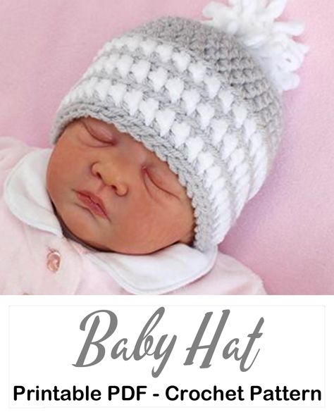 Crochet Baby Boy Hats Newborn Free Pattern, Free Crochet Baby Boy Hats, Free Crochet Baby Boy Hat Patterns, Baby Hats Crochet Pattern, Crochet Baby Boy Hat Pattern, Baby Boy Crochet Hats, Baby Boy Hats Crochet, Crochet Baby Beanies Free Pattern, Crocheted Baby Hats Free Patterns