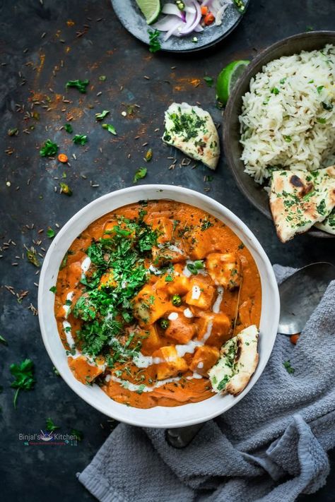 Paneer Sabji Photography, Panner Makhani, Evening Appetizers, Makhani Recipe, Curry Photography, Chicken Makhani, Butter Paneer, Paneer Makhani, Indian Food Photography