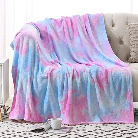 Tie Dye Blanket, Bank Bed, Pink Throw Blanket, Floor Sofa, Colorful Blanket, Rainbow Blanket, Blue Throw Blanket, Tie Dye Rainbow, Fuzzy Blanket