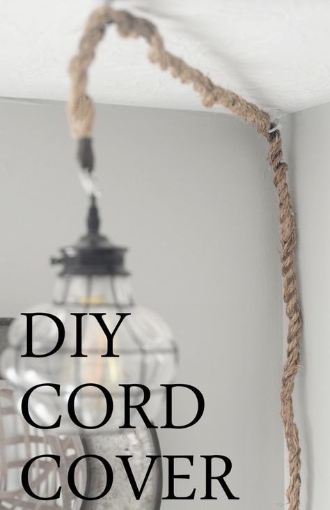 Light Cord Cover, Twine Diy, Cord Cover, Light Chain, Lamp Cord, Do It Yourself Projects, Remodeling Ideas, Apartment Ideas, Hanging Lamp