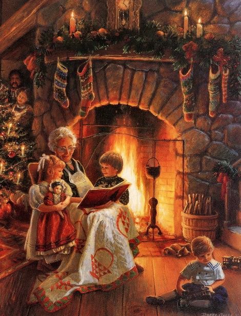 Natal Country, Štědrý Den, Old Time Christmas, Marjolein Bastin, Vintage Christmas Images, Illustration Noel, God Jul, Old Fashioned Christmas, The Fireplace