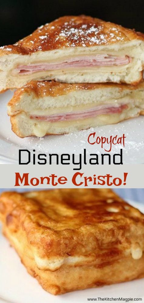 Resep Sandwich, Monte Cristo Sandwich, Best Sandwich Recipes, Summer Sandwiches, Gourmet Sandwiches, Disneyland Food, Copykat Recipes, Copycat Restaurant Recipes, Healthy Sandwiches