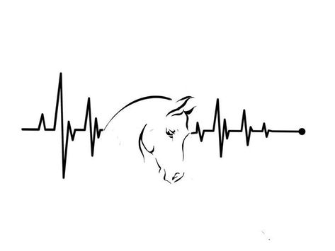 Equestrian Tattoo, Logo Cheval, Small Horse Tattoo, Horse Heartbeat, Horse Tattoo Design, Horsey Life, Heartbeat Tattoo, Horse Tattoo, Clinic Design