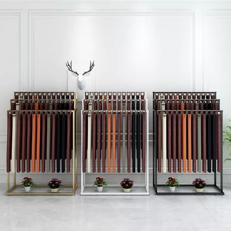 Belt Display Ideas, Belt Display Retail, Display Rack Ideas, Belt Display Rack, Belt Store, Storage Holders, Belt Storage, Belt Rack, Belt Display