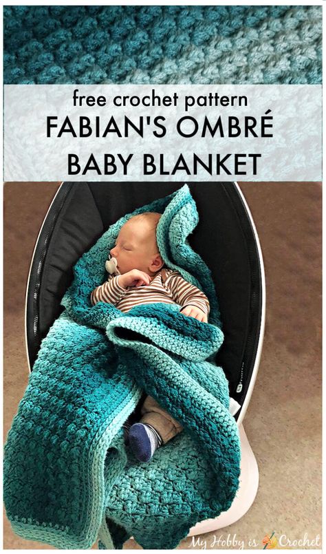 My Hobby Is Crochet: Fabian's Ombré Baby Blanket - Free Crochet Pattern Color Changing Yarn Crochet Blanket, Crochet Blanket Multi Color Yarn, Crochet No Holes Blanket, Variegated Yarn Blanket, Variegated Yarn Crochet Patterns Afghan, Crochet Baby Blanket Variegated Yarn, Ombre Yarn Crochet Patterns Free, Free Crochet Afghan Patterns Variegated Yarn, No Holes Crochet Blanket Patterns Free