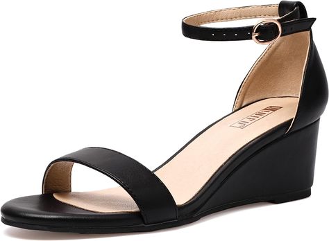 Amazon.com | IDIFU Wedge Sandals Heels for Women Dress Shoes Open Toe with Ankle Strap for Wedding Bridal Evening Cocktail (Nude Nubuck, 8 M US) | Platforms & Wedges Women Dress Shoes, Heels For Women, Wedding Sandals, Evening Cocktail, Dress Shoes Womens, Women Dress, Platform Wedges, 8 M, Wedge Sandals