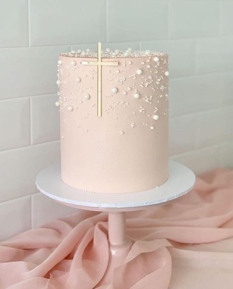 Cake For Baptism Girl, Communion Cakes Girl, Baptismal Cake Girl, Simple Christening Cake, Christening Cake Girl, Girl Baptism Cake, Baby Dedication Cake, God Bless Cake, Baptism Cake Girl