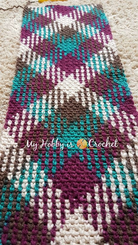 Crochet Argyle, Pooling Crochet, Color Pooling, Planned Pooling, Col Crochet, Crochet Mignon, Confection Au Crochet, Infinity Scarves, Crochet Instructions