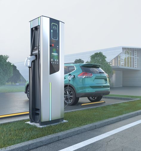 EV Charging Station on Behance Electric Charging Stations, Car Charging Stations, Air Car, Electric Car Charger, Ev Charging Stations, Solar Solutions, Charger Station, Side Porch, Electric Vehicle Charging