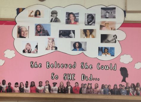 Women’s History Month Bulletin Board, Elementary Show, Women History Month Bulletin Board, History Bulletin Boards, Bulletin Ideas, Teaching Displays, Art With Jenny K, Womens History, Teacher Board