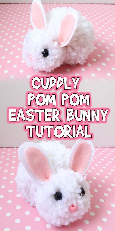 I am so excited to share this Cuddly Pom Pom Easter Bunny Tutorial with you! This adorable bunny is so easy to make, and super cuddly too! Pom Pom Easter, Påskeaktiviteter For Barn, Bunny Tutorial, Pom Pom Animals, Easter Crafts For Adults, Easter Arts And Crafts, Fun Easter Crafts, Easy Easter Crafts, Easter Bunny Crafts