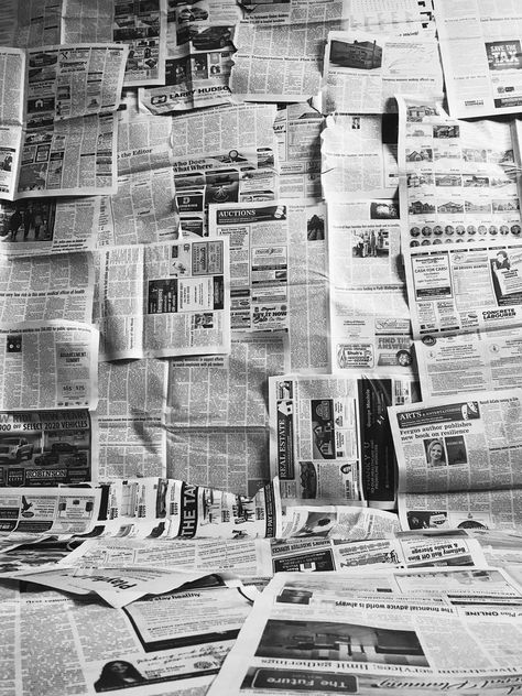 Aesthetic Newspaper, Newspaper Aesthetic, Aesthetic Background, Vintage Aesthetic, Newspaper, Black And White, Wall, White, Black