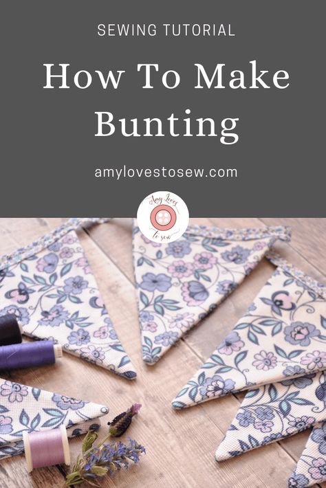 How To Make Bunting, Diy Bunting, Bunting Tutorial, Bunting Template, Bunting Pattern, Make Bunting, Bunting Diy, Sewing Challenge, Beginner Sewing