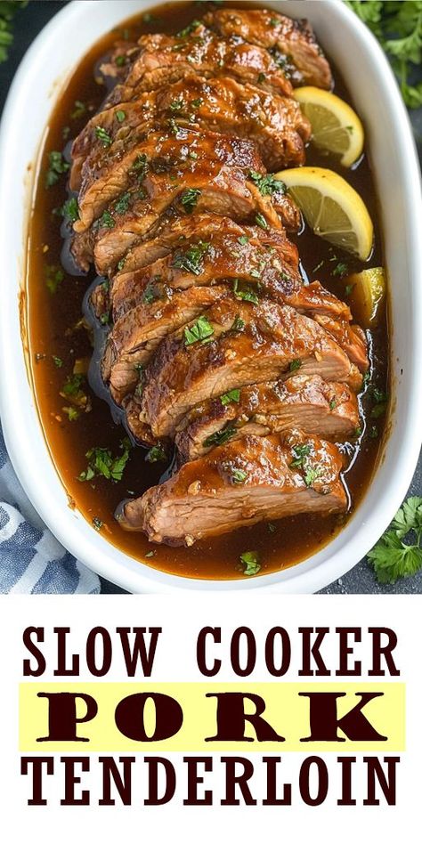 Looking for a simple yet flavorful dinner option? This Slow Cooker Pork Tenderloin is the perfect choice! With its tender texture and mouthwatering seasoning, this dish is great for busy weeknights or family gatherings. 🍽️ Ready to enjoy a flavorful, tender pork dinner? Gather your ingredients and start cooking this Slow Cooker Pork Tenderloin tonight! Your taste buds will thank you! #SlowCookerPorkTenderloin #PorkRecipes #EasyDinner #ComfortFood #SlowCooking #WeeknightMeals#CrockpotRecipes Slowcooker Pork Tenderloin Recipes, Slow Cook Pork Tenderloin Crock Pots, Pork Tenderloin Crock Pot Recipes Slow Cooker, Pork Tenderloin Recipes In Crockpot Slow Cooker, Pork Crockpot Recipes Slow Cooker, Crock Pot Pork Tenderloin Recipes, Crockpot Pork Tenderloin Recipes, Slow Cook Pork Tenderloin, Pork Tenderloin In Crockpot