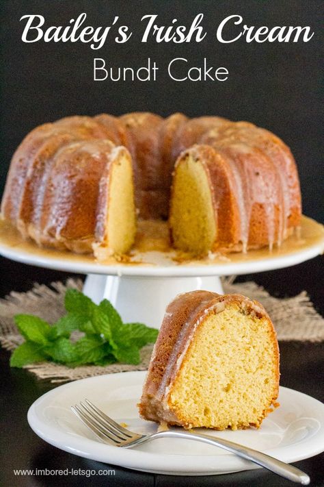 Irish Sponge Cake Recipe, Irish Cream Bundt Cake, Baileys Irish Cream Cake, Baileys Dessert, Baileys Irish Cream Recipes, Irish Cream Cake, Baileys Cake, Irish Cream Recipe, Irish Foods