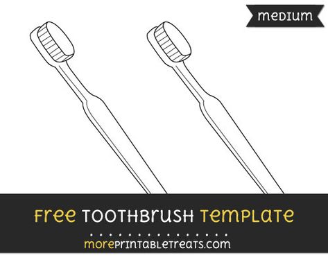 Free Toothbrush Template - Medium Toothbrush Template Free Printable, Toothbrush Template, Template Free Printable, Computer Paper, Tooth Brush, Black And White Lines, Templates Printable Free, Dental Care, Teaching Ideas