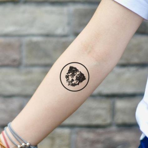 Australian Shepherd Tattoo, Shepherd Tattoo, Red Merle Australian Shepherd, Pug Tattoo, Merle Australian Shepherd, Dog Outline, Outline Tattoo, Custom Temporary Tattoos, Instagram Tattoo